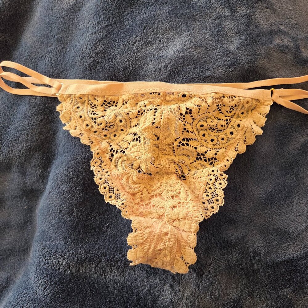 Aerie nude lace double strap G-string panties!
